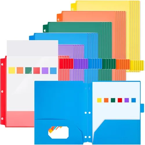 30 Piece Colored Plastic Folders