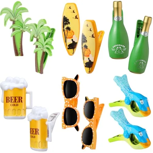 12 Piece Beach Towel Clips Beach Chairs Clips Plastic Swimming, Multicolour