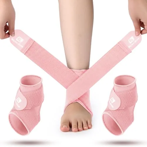 2 Piece Kids Ankle Brace Youth Ankle Support, Pink