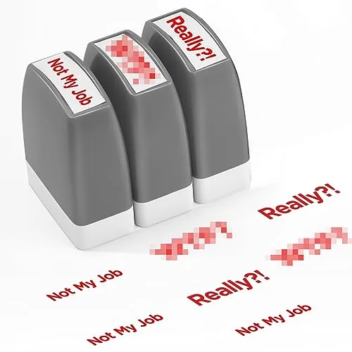 3 Piece Office Stamps Funny Stamps Pre Red Inked - Not My Job -