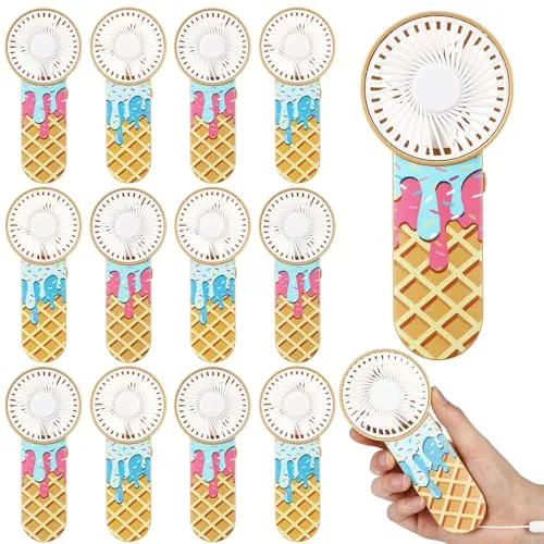 12 Piece Baseball Mini Fans Ice Cream Waffle Drip