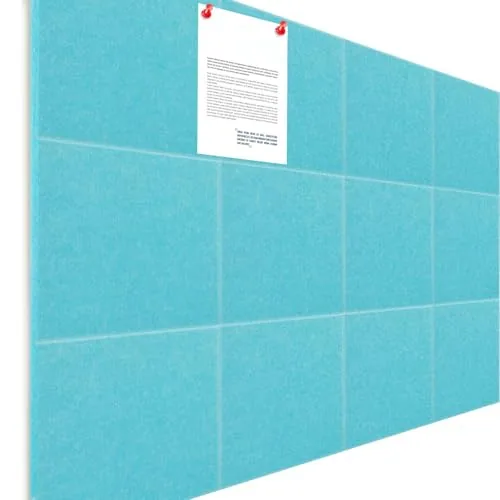 12 Piece 47 in x 35 in Large Cork Boards Tiles Alternative Felt, Blue