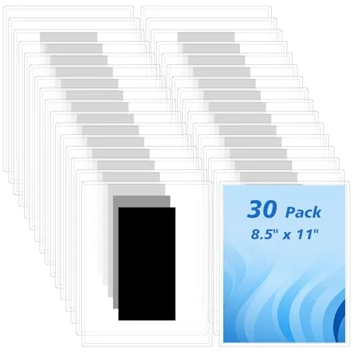 30 Piece 8.5 in×11 in Magnetic Sign Holder Magnetic Document, Clear