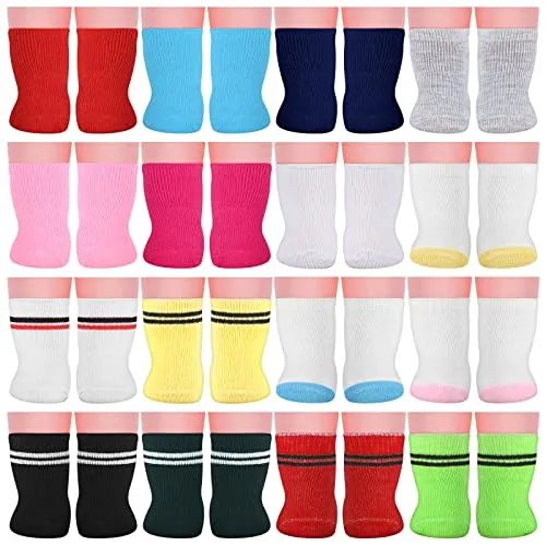 16 Pairs Doll Socks, Multicolour