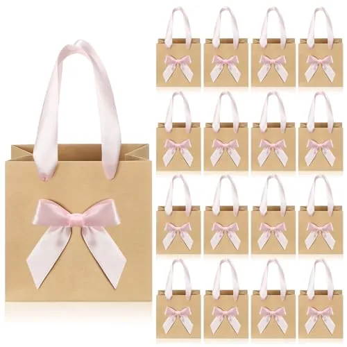 50 Piece Small Gift Bags, Pink