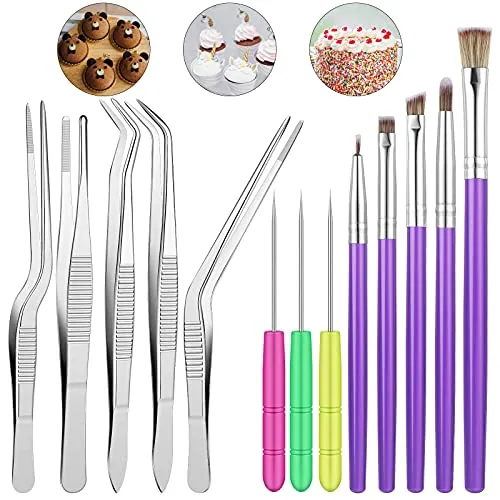 13 Piece Kitchen Tweezers and Decorating Tools Set Cake Decorating, Multicolour