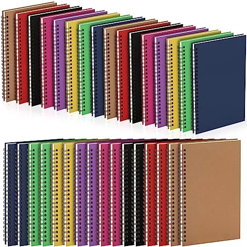 32 Piece Folding A5 Spiral Notebooks Bulk 6x8 Inch Lined Spiral Notebook, Multicolour
