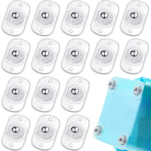 16 Piece Self-Adhesive Self Adhesive Caster Wheels, Clear