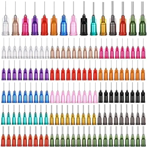 150 Piece Blunt Tip Needles 1/2 Inch Luer Lock, Multicolour