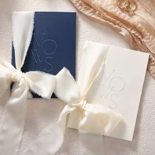 Embossed Wedding Vow Books, Blue