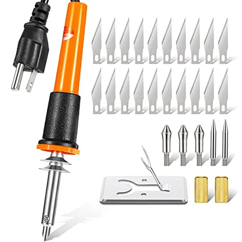 30 Piece Hot Knife Cutting Tool Kit, Red