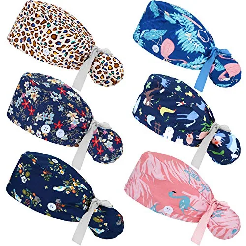 6 Piece Scrub Caps Women