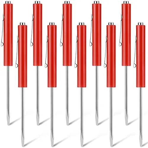 10 Piece Pocket Screwdriver Magnetic Mini Slotted Flathead, Red
