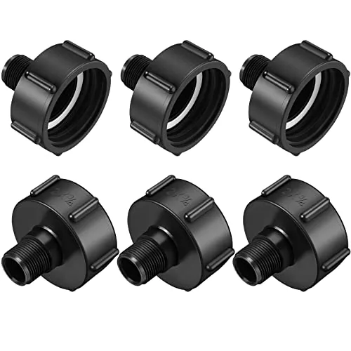 6 Piece 275 330 Gallon IBC Tote Adapter 2 in Coarse Thread x 3/4