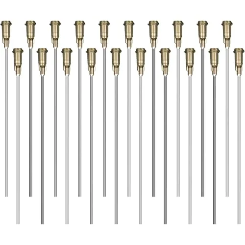 20 Piece 14g Industrial Blunt Tip 4 Inch Dispensing Needle, Grey