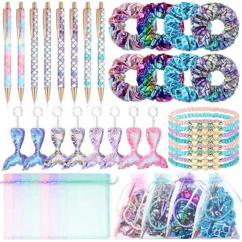 40 Piece Mermaid Party Favors Mermaid Birthday Decorations Include, Multicolour
