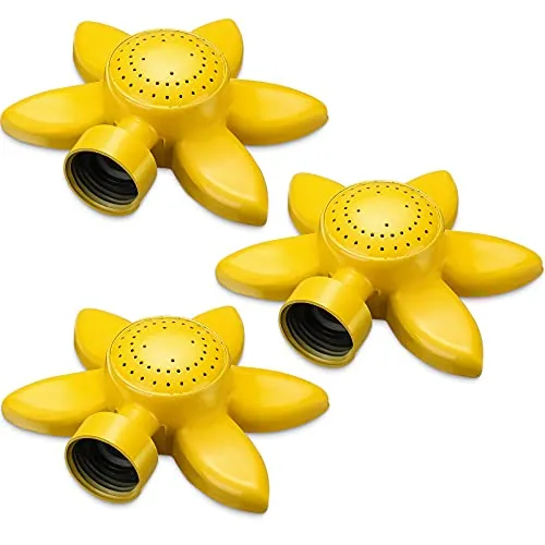 3 Piece Spot Garden Sprinkler Flower Design, Yellow