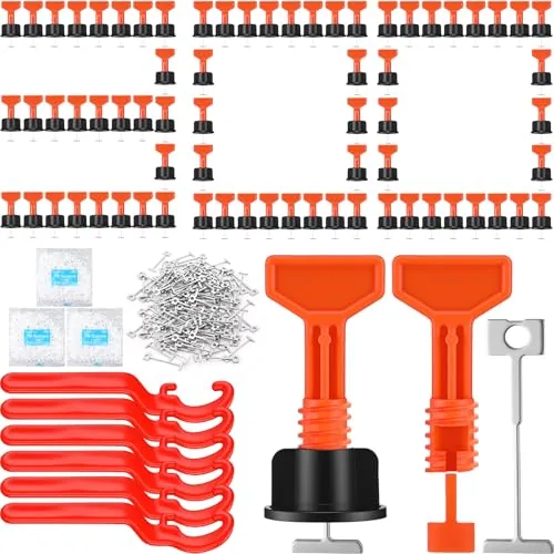 300 Piece Tile Leveling System Kit, Orange
