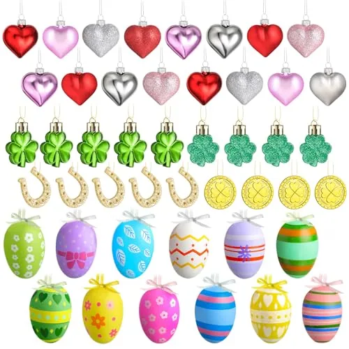 108 Piece Easter Tree Decorations Heart Hanging Ornaments St.