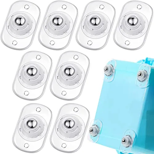 8 Piece Self-Adhesive Self Adhesive Caster Wheels, Clear