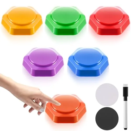 6 Piece Recordable Answer Buzzers Voice Recording Buttons