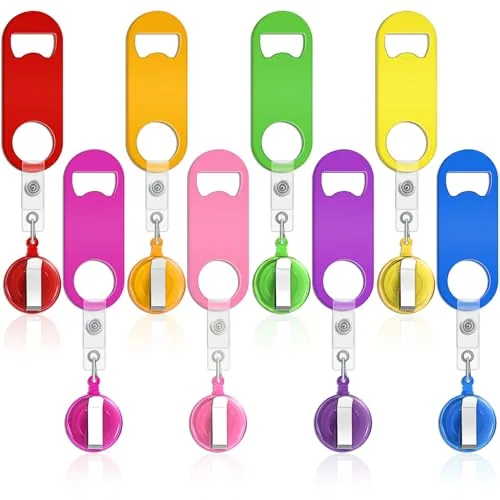 8 Piece Retractable Bottle Opener Bar Key, Multicolour