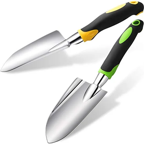 2 Piece Garden Trowel Hand Shovel Tool Soil Scoop, Yellow