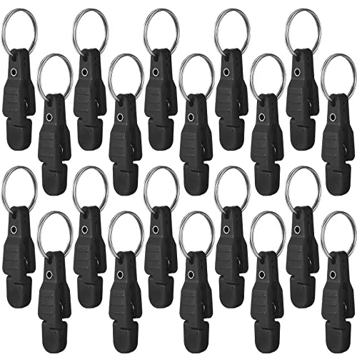 20 Piece Heavy Tension Snap Release Clips Padded Trolling Clips, Black