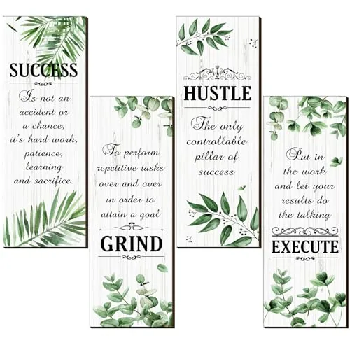 4 Piece Motivational Office Wall Decor Boho Wall Art, Multicolour