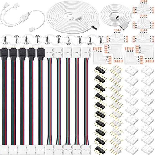 4 Pin RGB LED Strip Connector Kit, Multicolour