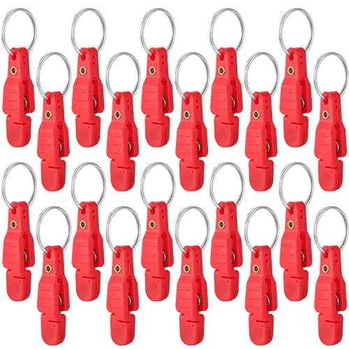 20 Piece Heavy Tension Snap Release Clips Padded Trolling Clips, Red
