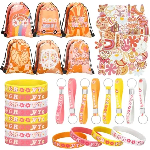 86 Piece Groovy Party Decorations Includes 50 Retro Groovy