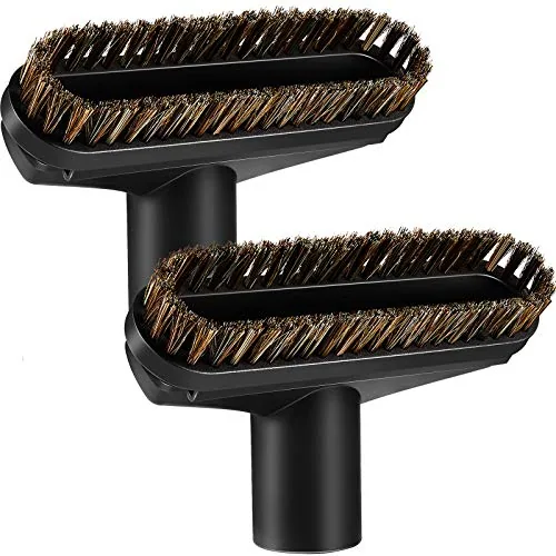 2 Piece 1-1/4 Vacuum Brush Attachment Square Horse Hair Vacuum, Black