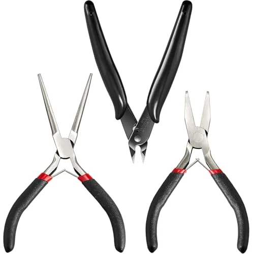 3 Piece Metal DIY Model Tool Sets Include 1 Nozzle Plier, Blue