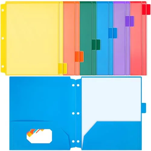 12 Piece Colored Plastic Folders