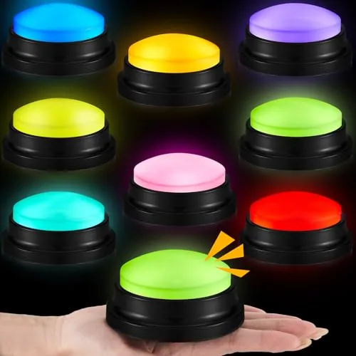 8 Piece Recordable Answer Buzzer, Multicolour