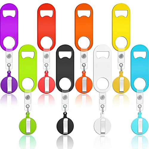 8 Piece Retractable Flat Bottle Opener Bartender Beer Opener, Multicolour