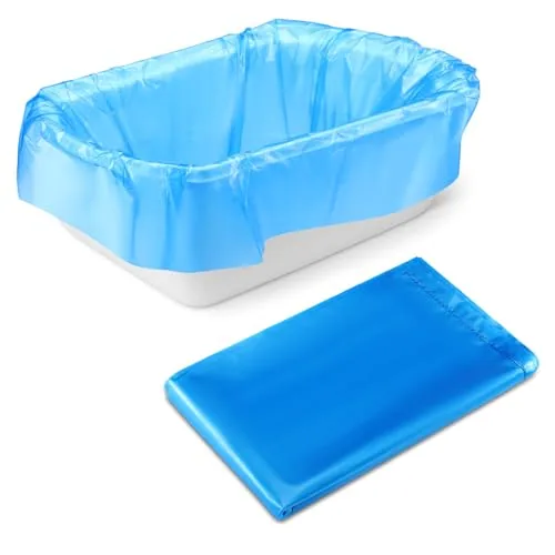 50 Piece Disposable Poly Lug Liners 2.5 Mil Thick Plastic Meat Lug, Blue