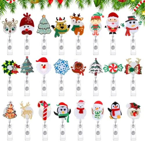 24 Piece Christmas Nurse Badge Reels