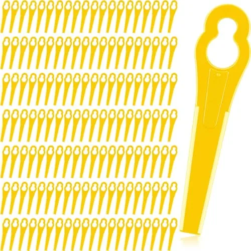 150 Piece Plastic Trimmer Blades Replacement Nylon Blades, Yellow