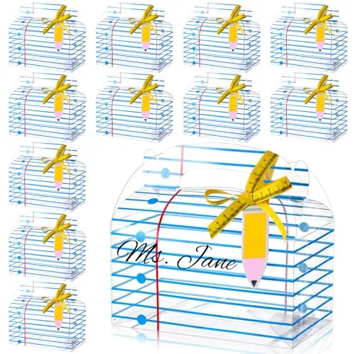 24 Piece Plastic Teacher Gift Boxes, Clear