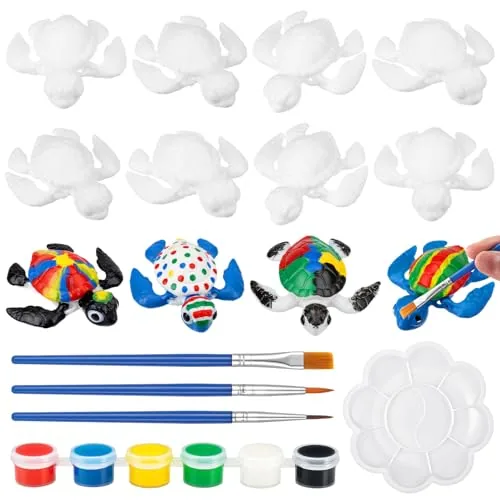 12 Piece 3D Printed Animal Figurines Painting Arts and Craft Kit, Multicolour