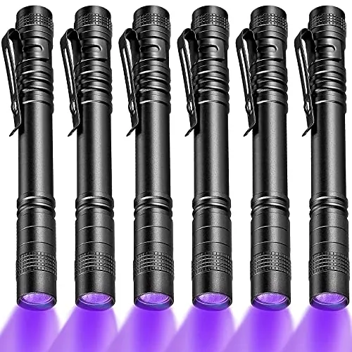6 Piece UV Black Light Flashlight Small Blacklight Flashlights