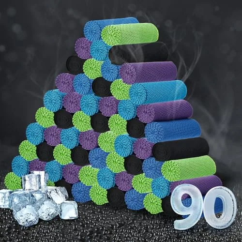 90 Piece Cooling Towel Bulk, Blue