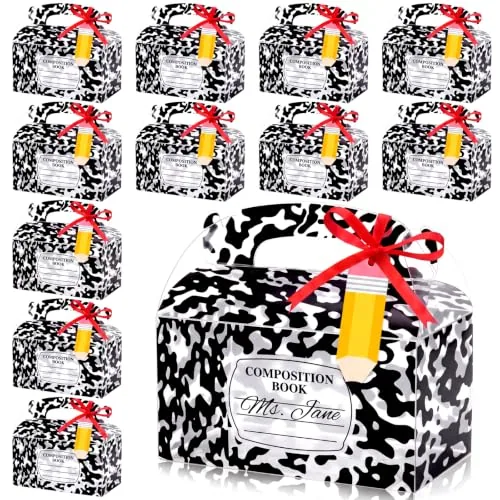 24 Piece Plastic Back to School Gift Boxes Teacher Appreciation, Red