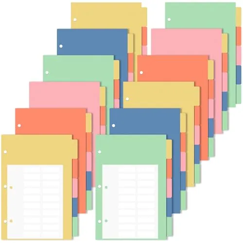 12 Piece 5 Tab Mini Binder Dividers