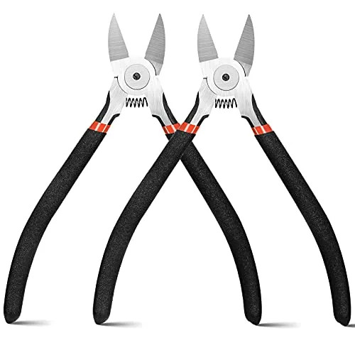 2 Piece Zip Ties Cutters Electrical Wire Cutter Precision Side, Black