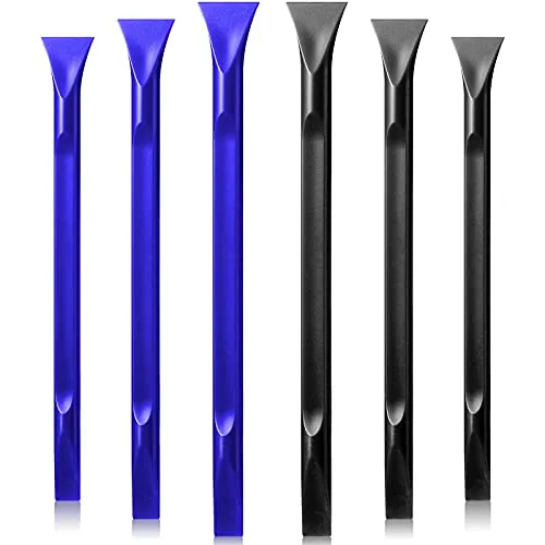6 Piece Non-Scratch Plastic Scraper Tool Carbon Fiber Plastic, Blue