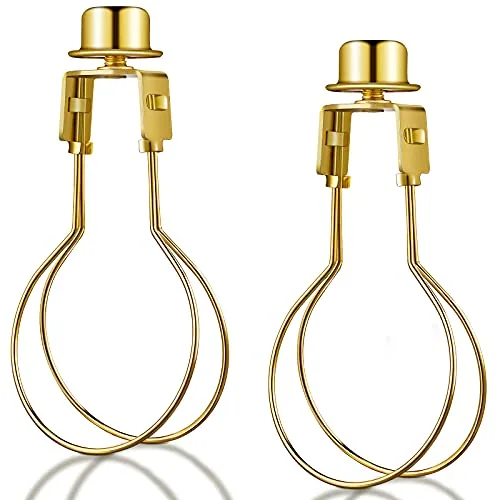 Bulb Lamp Shade Light Bulb Clip Adapter Includes Finial, Gold