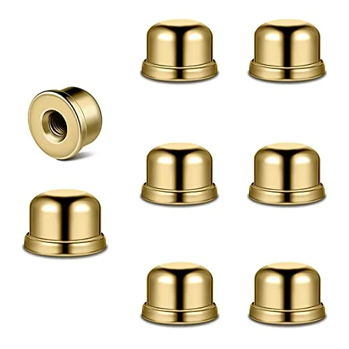 8 Piece 1/2 Inch 1/4-27 Lamp Finials Tapped, Gold